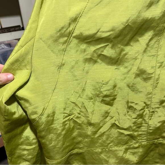 Lafayette 148 Stylish Chartreuse Women's Linen Blend Jacket - Picture 12 of 14